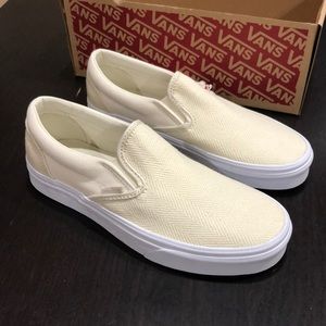 Vans Classic Slip-On Herringbone White Asparagus